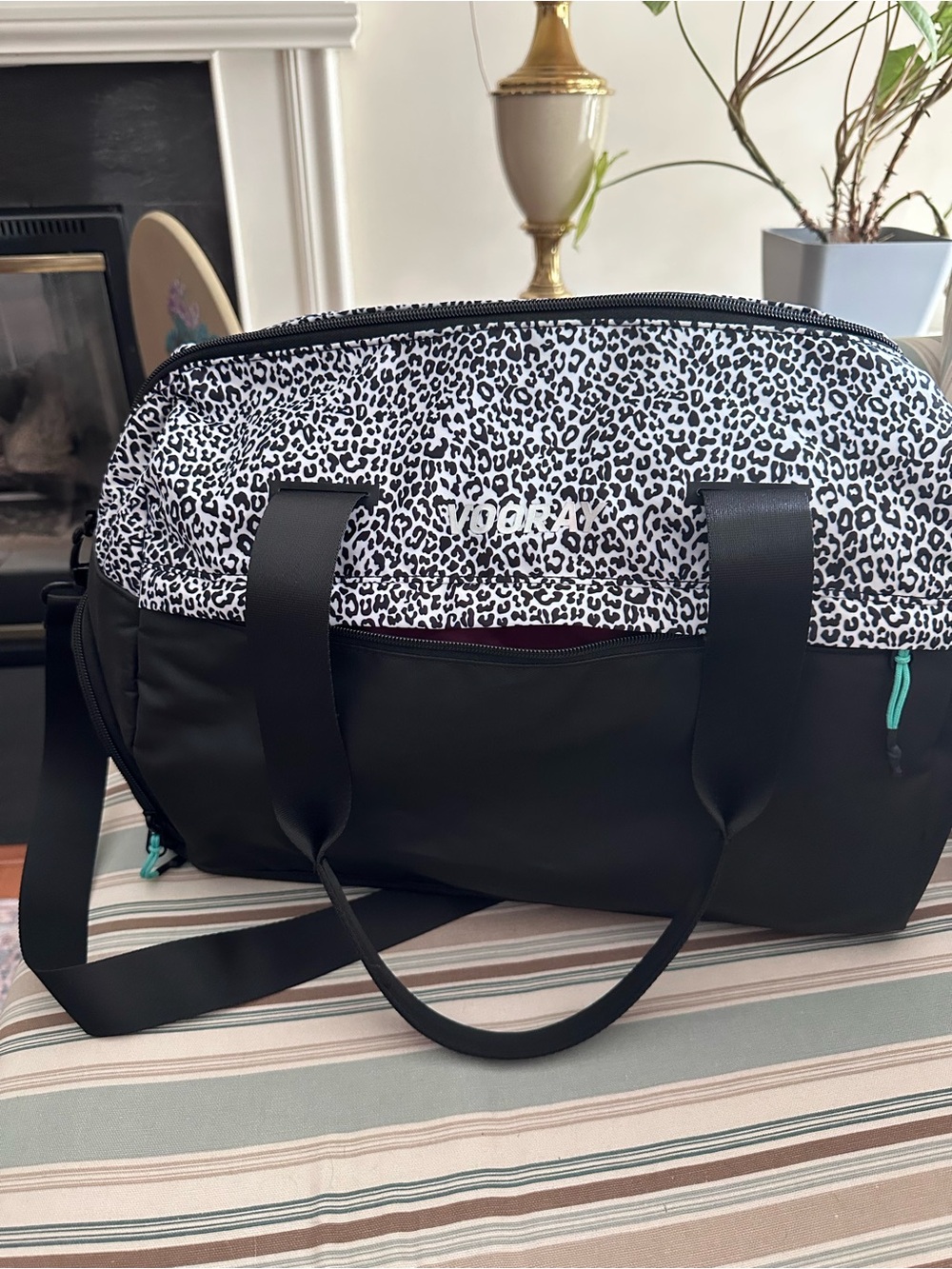 Vooray Black & White Leopard Travel Duffel